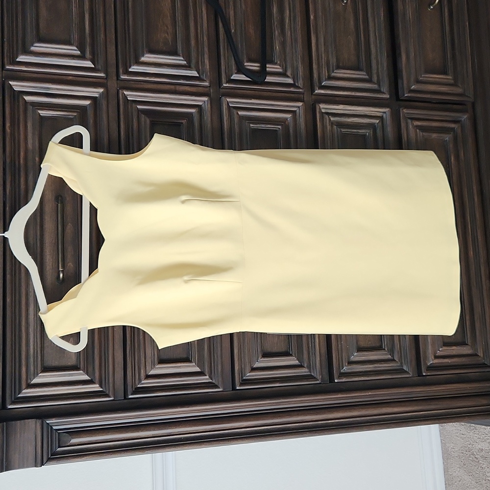 The Limited yellow sheath dress with scalloped neckline